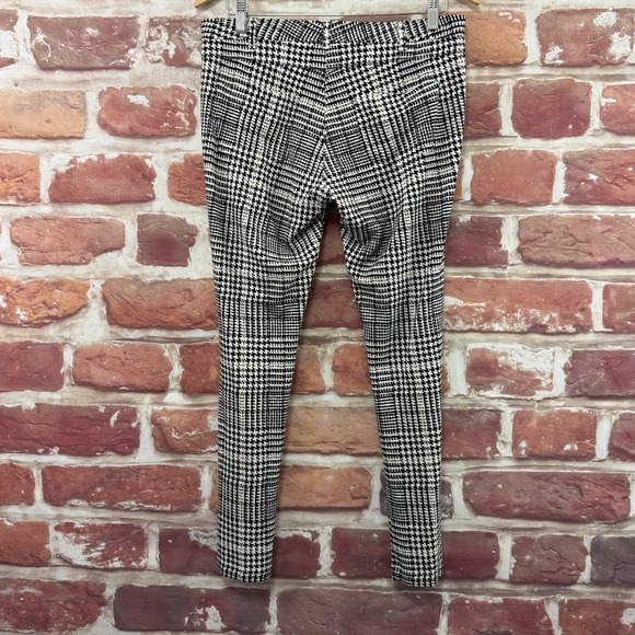 J McLaughlin Pants Women's 10 Black White Plaid Houndstooth Slim Ankle Stretchy - Picture 2 of 8